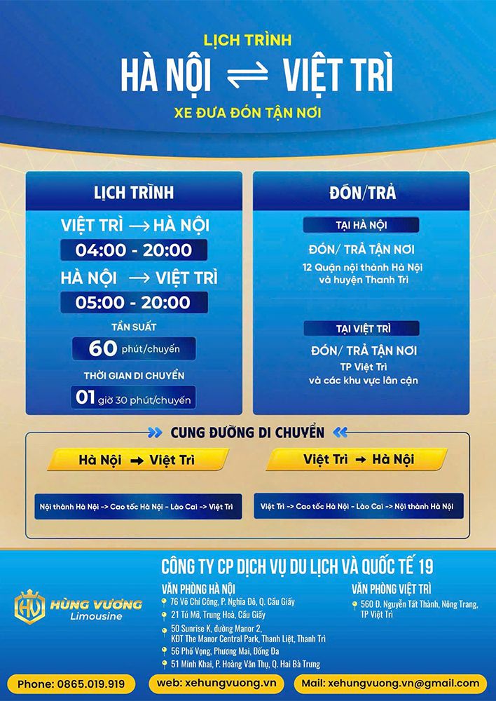 Kinh nghiệm đi xe khách Việt Trì Hà Nội: Lựa chọn chỗ ngồi, giờ khởi hành, và điểm đón trả